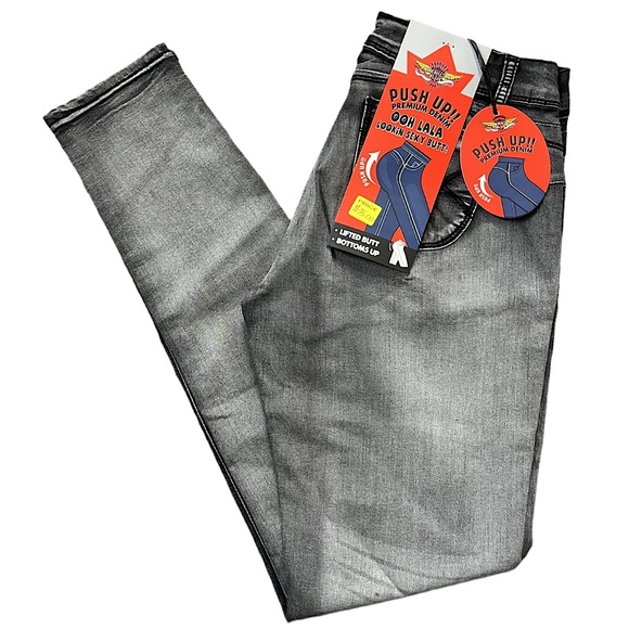 American Blue Denim - American Blue Jeans Women’s Better Butt Grey Wash Skinny Leg NWT Various Sizes